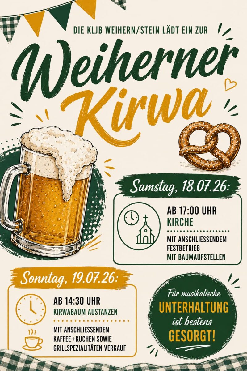 Kirchweih St. Margareta lockt am Wochenende nach Weihern