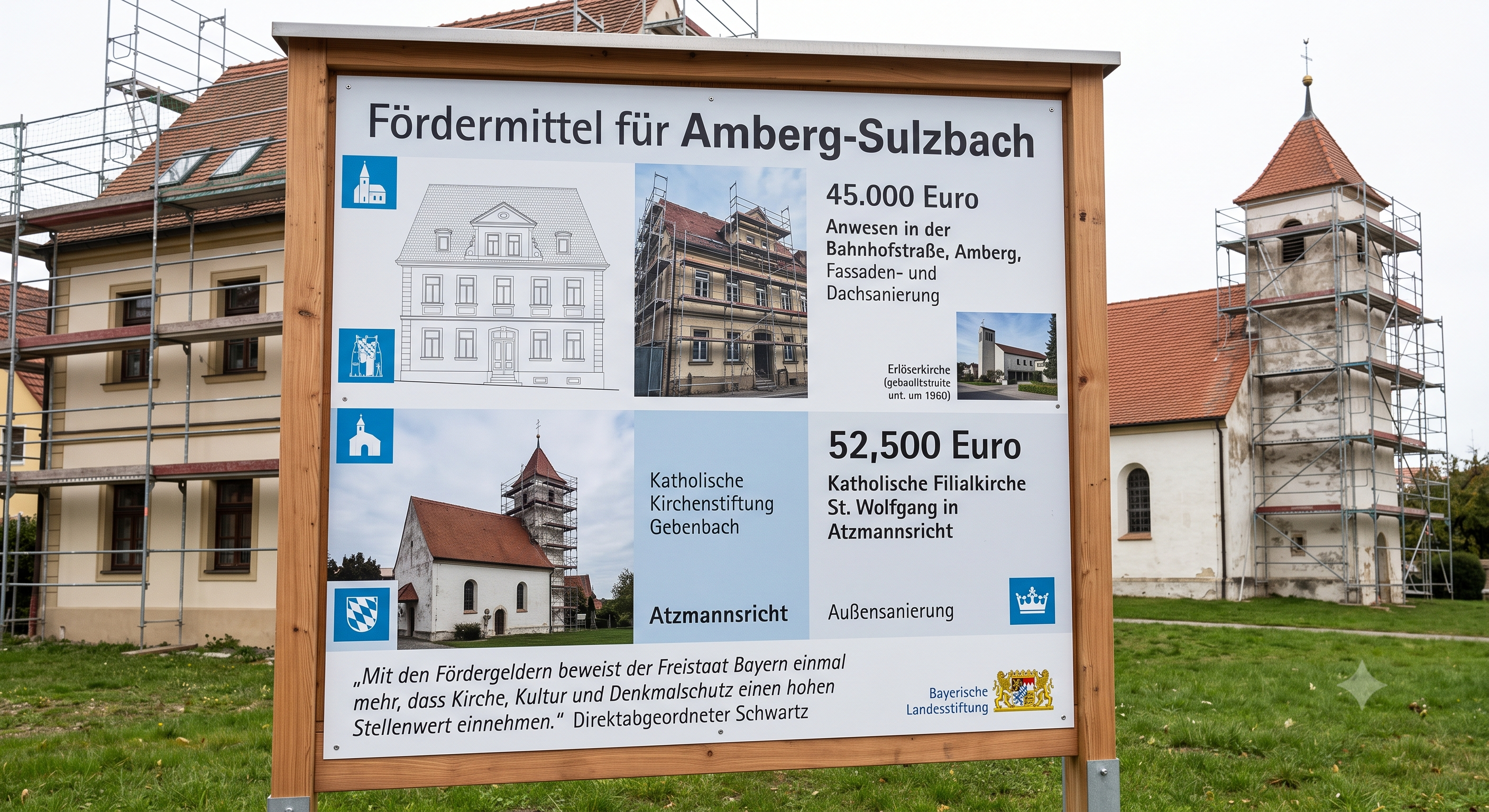 Landesstiftung fördert Sanierungen in Amberg-Sulzbach und Neumarkt