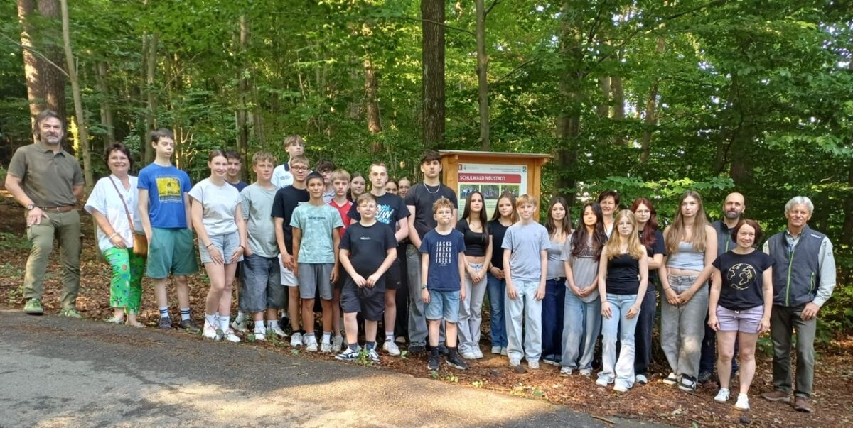 Neues Infoschild stärkt Umweltbildung im Schulwald von Neustadt