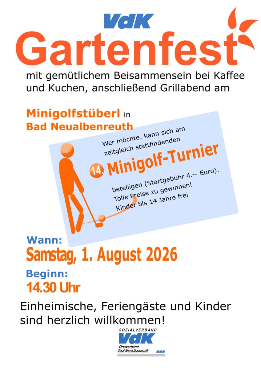 VdK lädt zum Gartenfest und Minigolf-Turnier ein