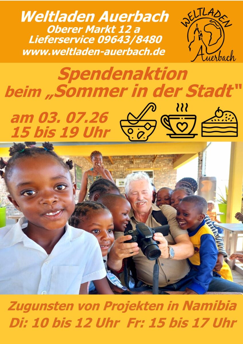Sommer in der Stadt am 03.07.2026 - Einnahmen Weltladen Auerbach zugunsten Namibia Projekt