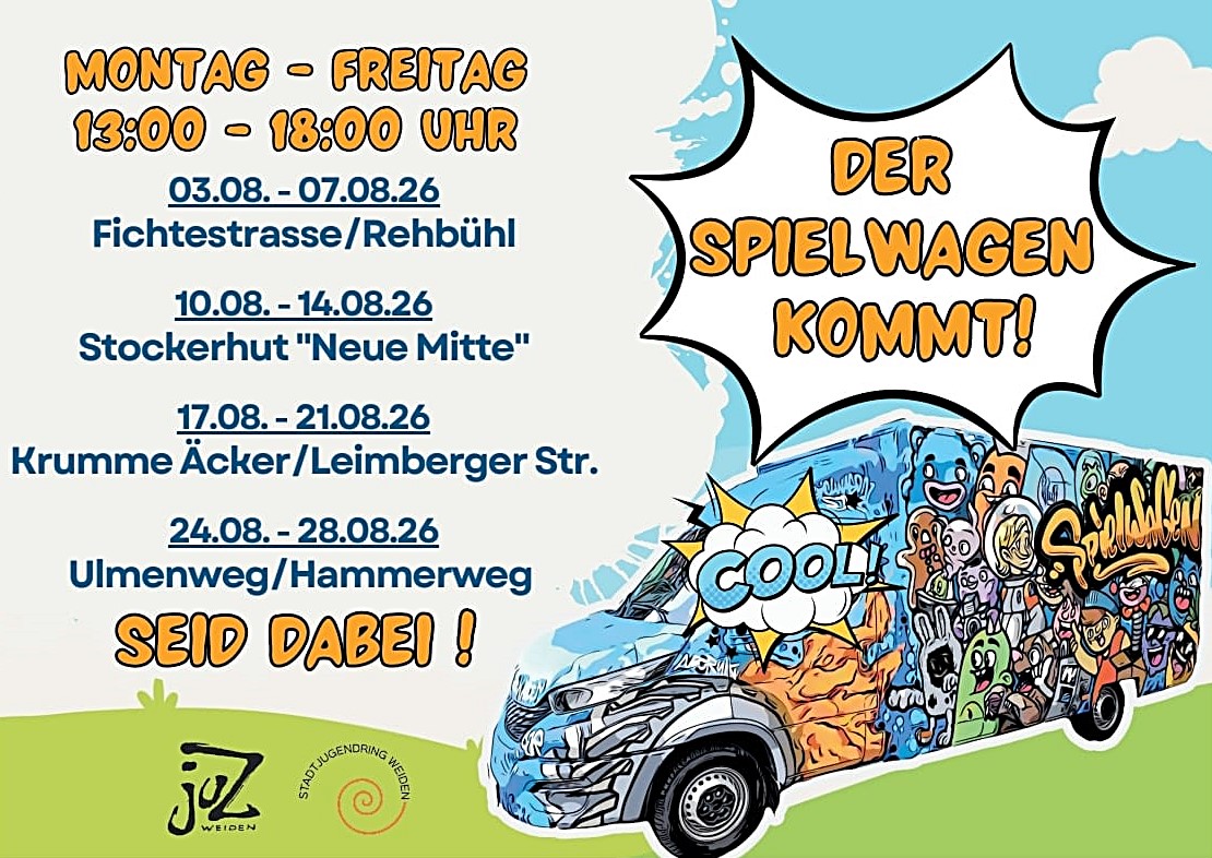 Spielewagen macht wieder Station im Rehbühl in Weiden