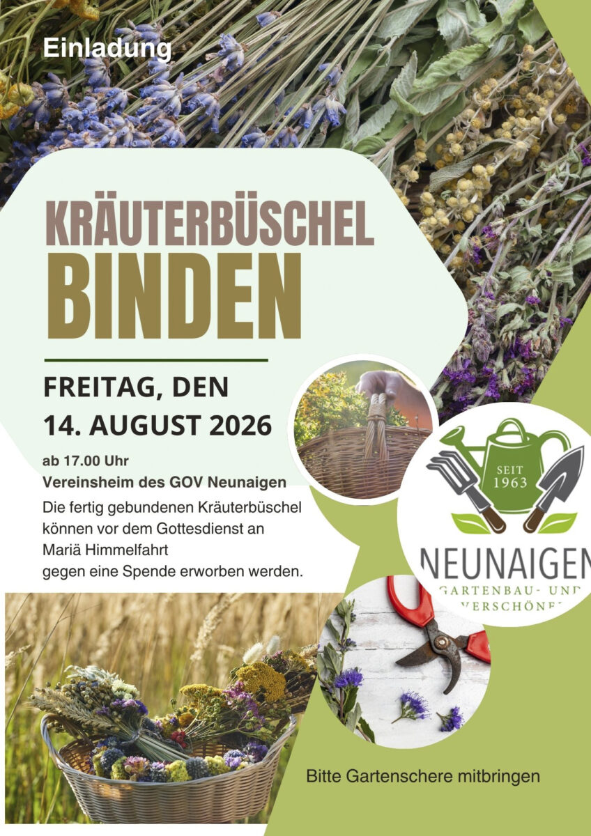 Gemeinsam Kräuterbüschel binden