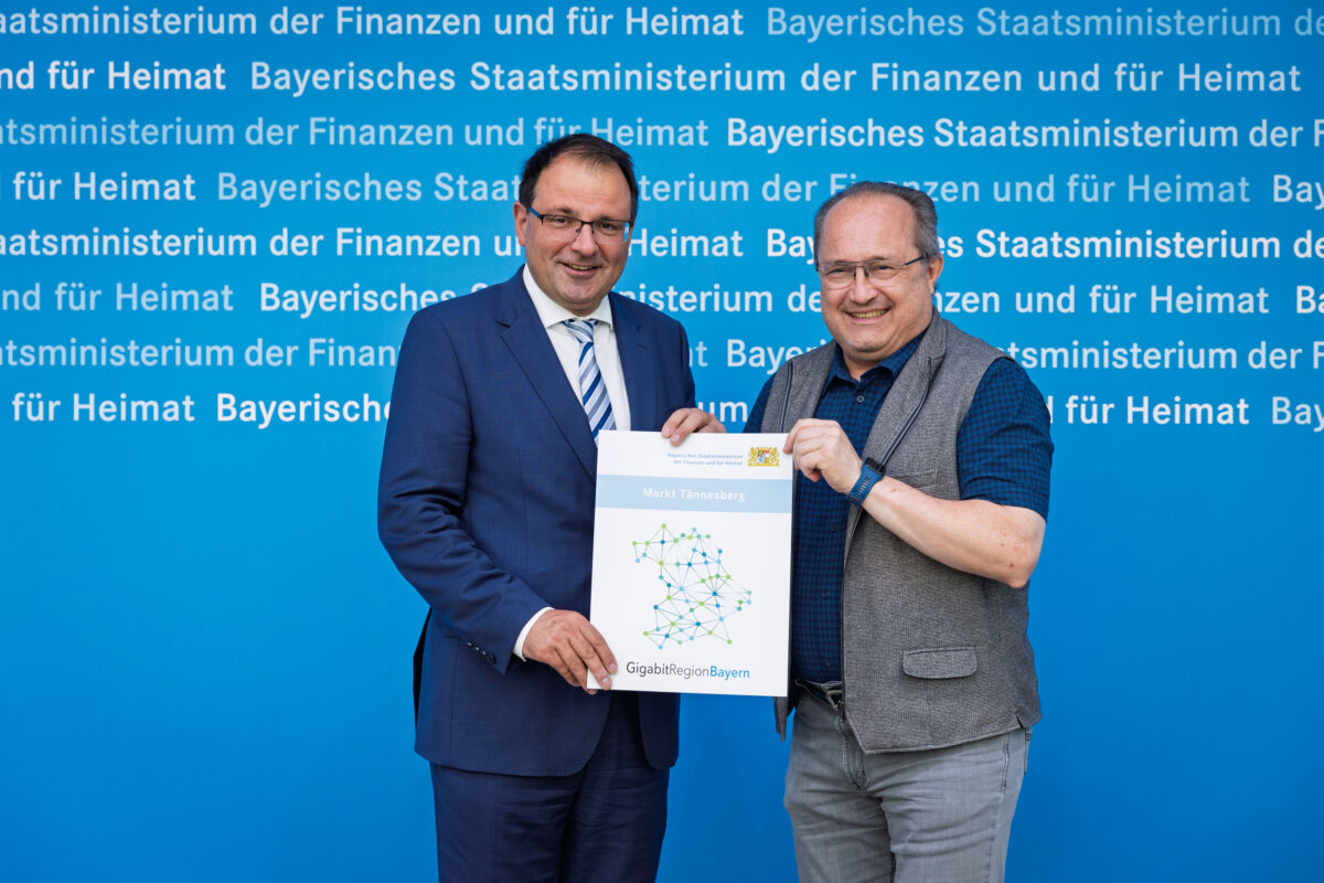 Vorreiterrolle des Marktes Tännesberg beim Gigabitausbau