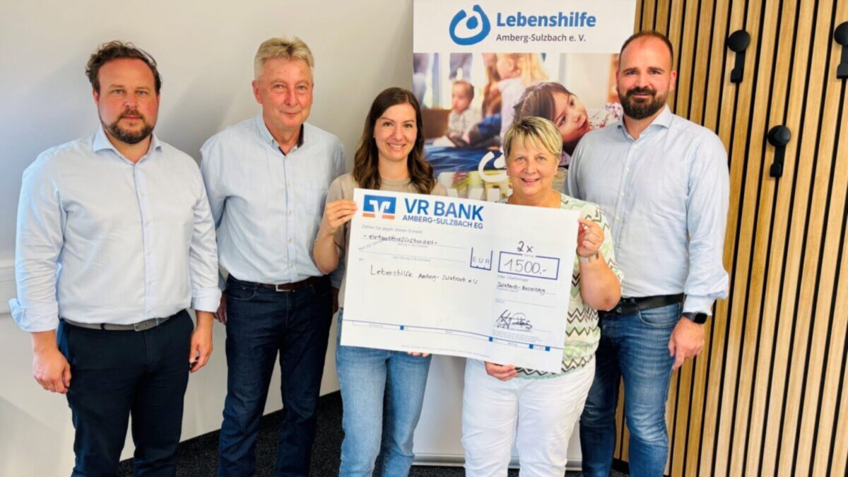 Großzügige Spende über 3.000 Euro für Lebenshilfe in Amberg