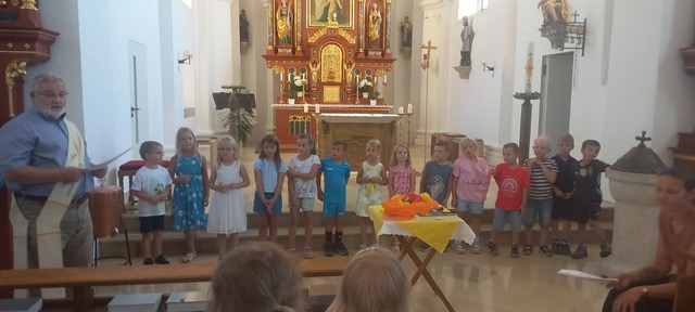 Abschied von 14 Vorschulkindern in Leuchtenberg mit Abschlussandacht