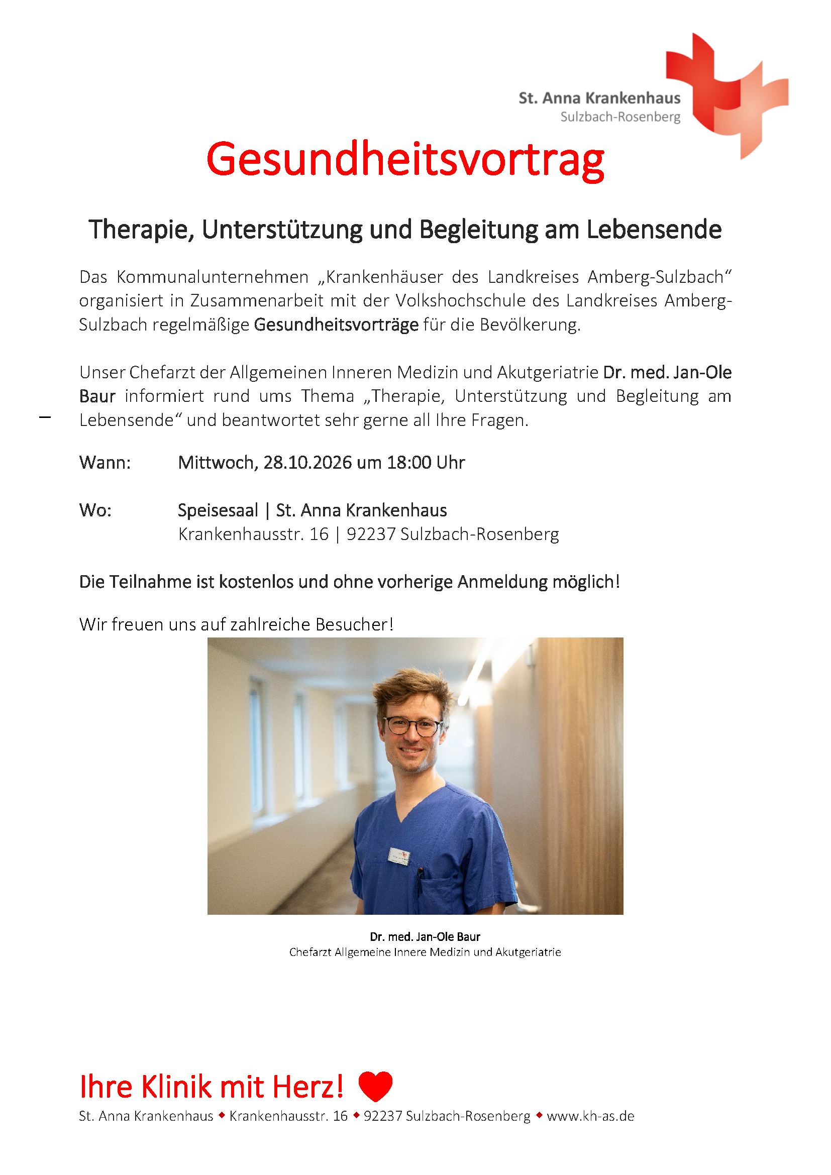 Vortrag: Therapie, Unterstützung und Begleitung am Lebensende