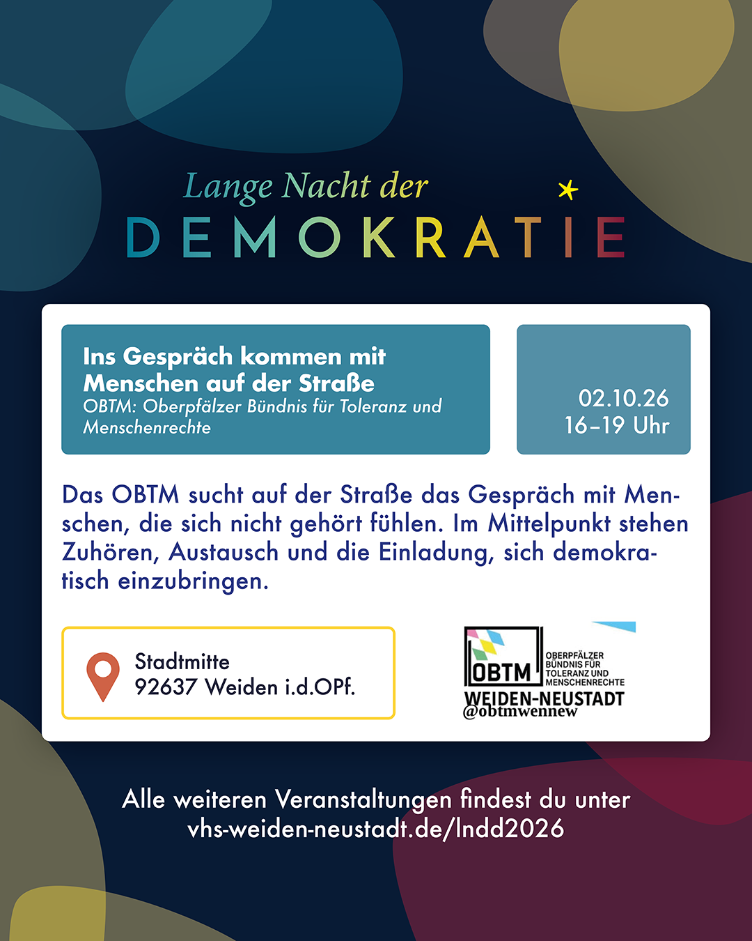 Lange Nacht der Demokratie - Ins Gespräch kommen mit Menschen auf der Straße