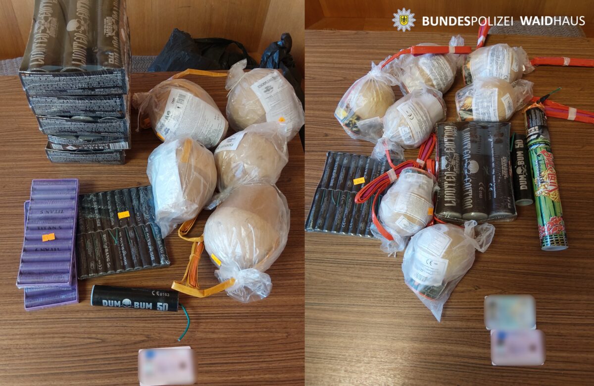 Bundespolizei sichert zwölf Kilogramm verbotene Pyrotechnik in Waldsassen