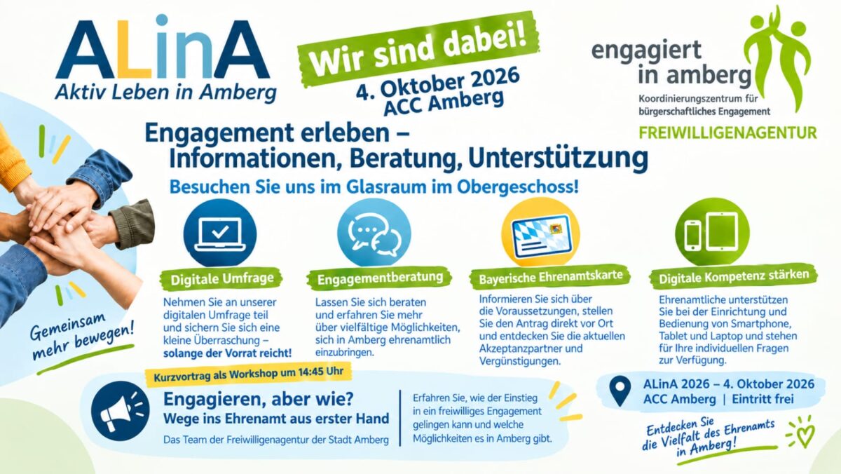 Freiwilligenagentur informiert bei ALinA über Ehrenamt in Amberg
