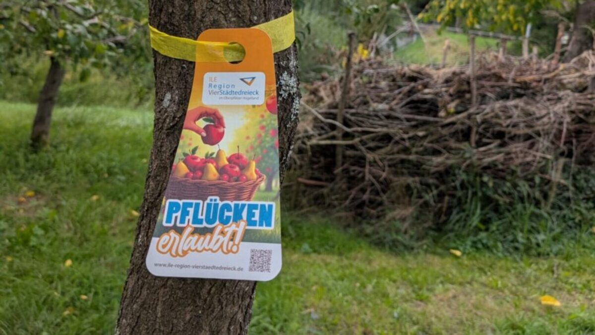 Zehn Kommunen, ein gemeinsames Zeichen: Gelbe Bänder weisen den Weg zum Obst