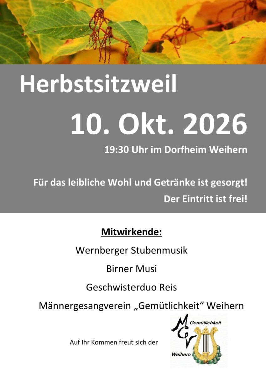 Herbstsitzweil im Weiherner Dorfheim