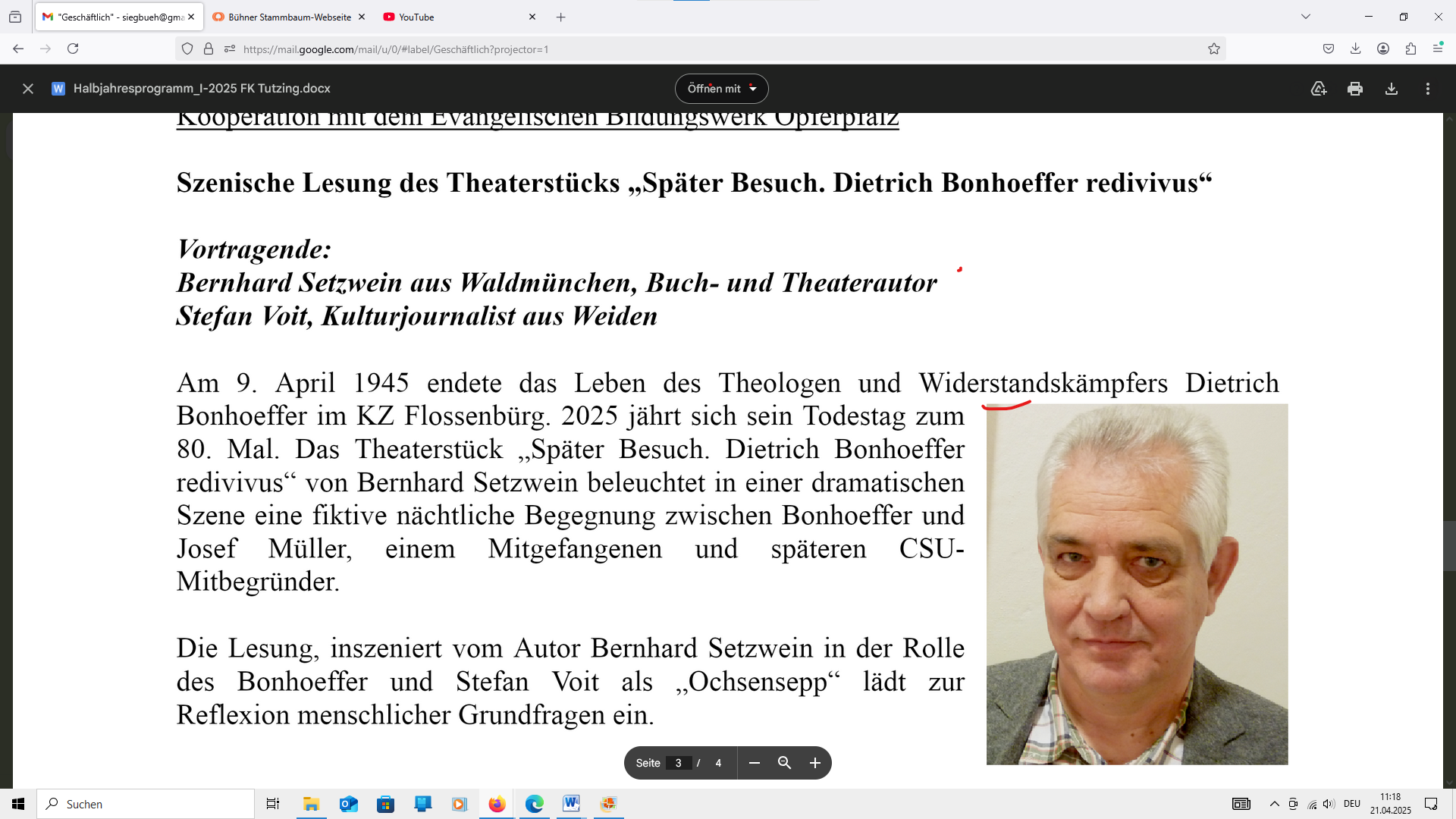 Vortrag über EU-Aktivitäten im Weltraum