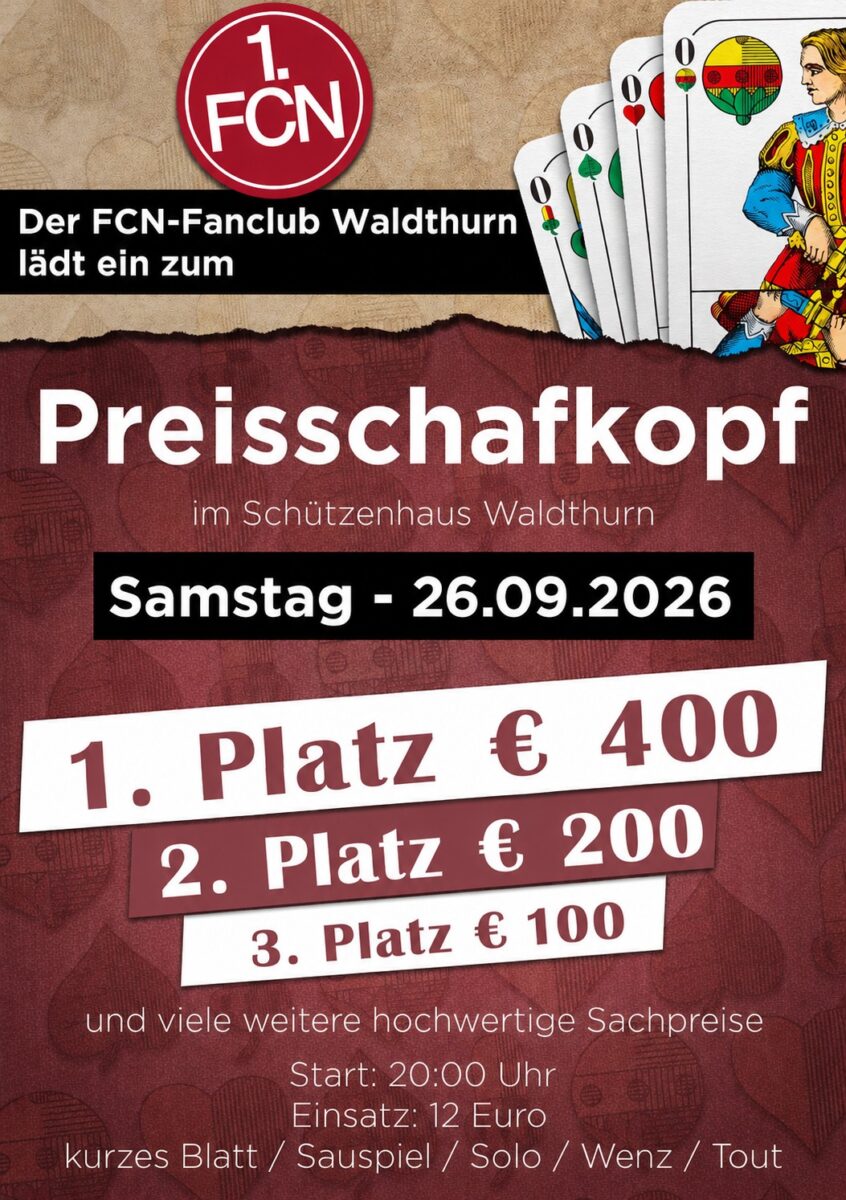 Preisschafkopf des FCN Fanclub Waldthurn