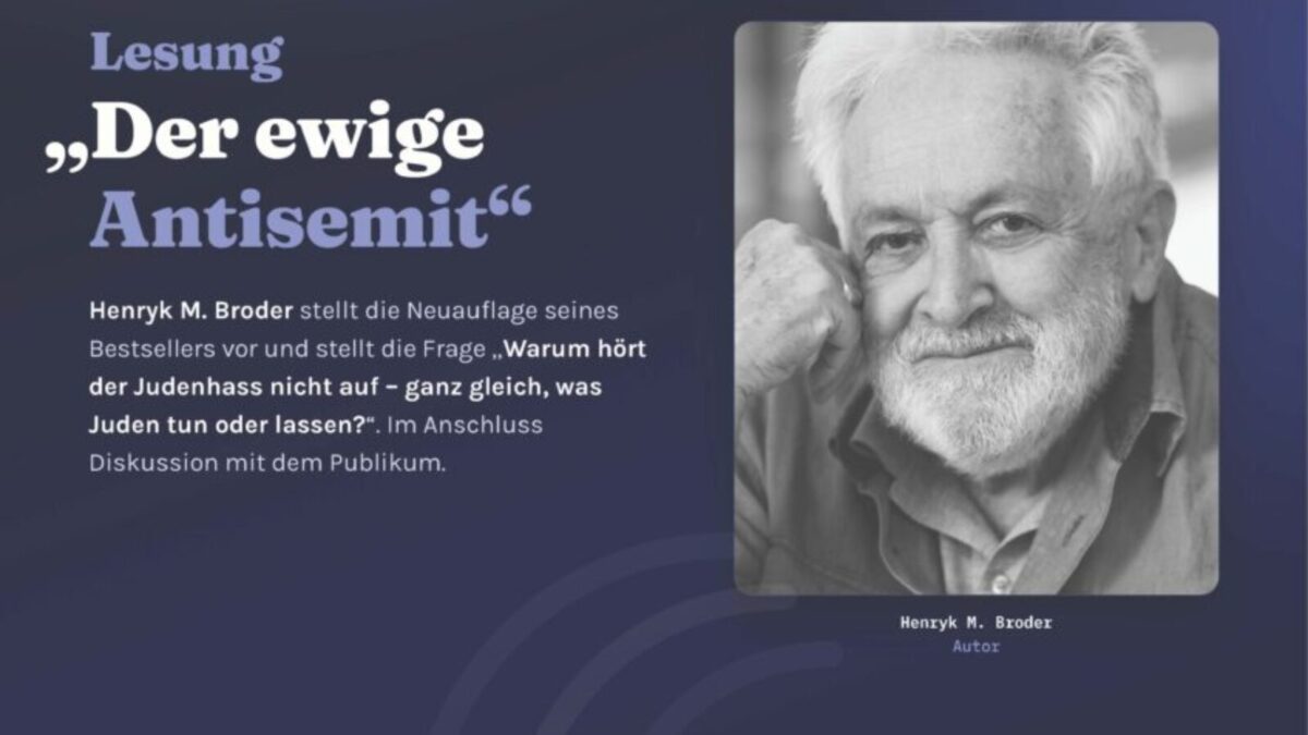 Henryk M. Broder diskutiert Antisemitismus bei Lesung in Weiden