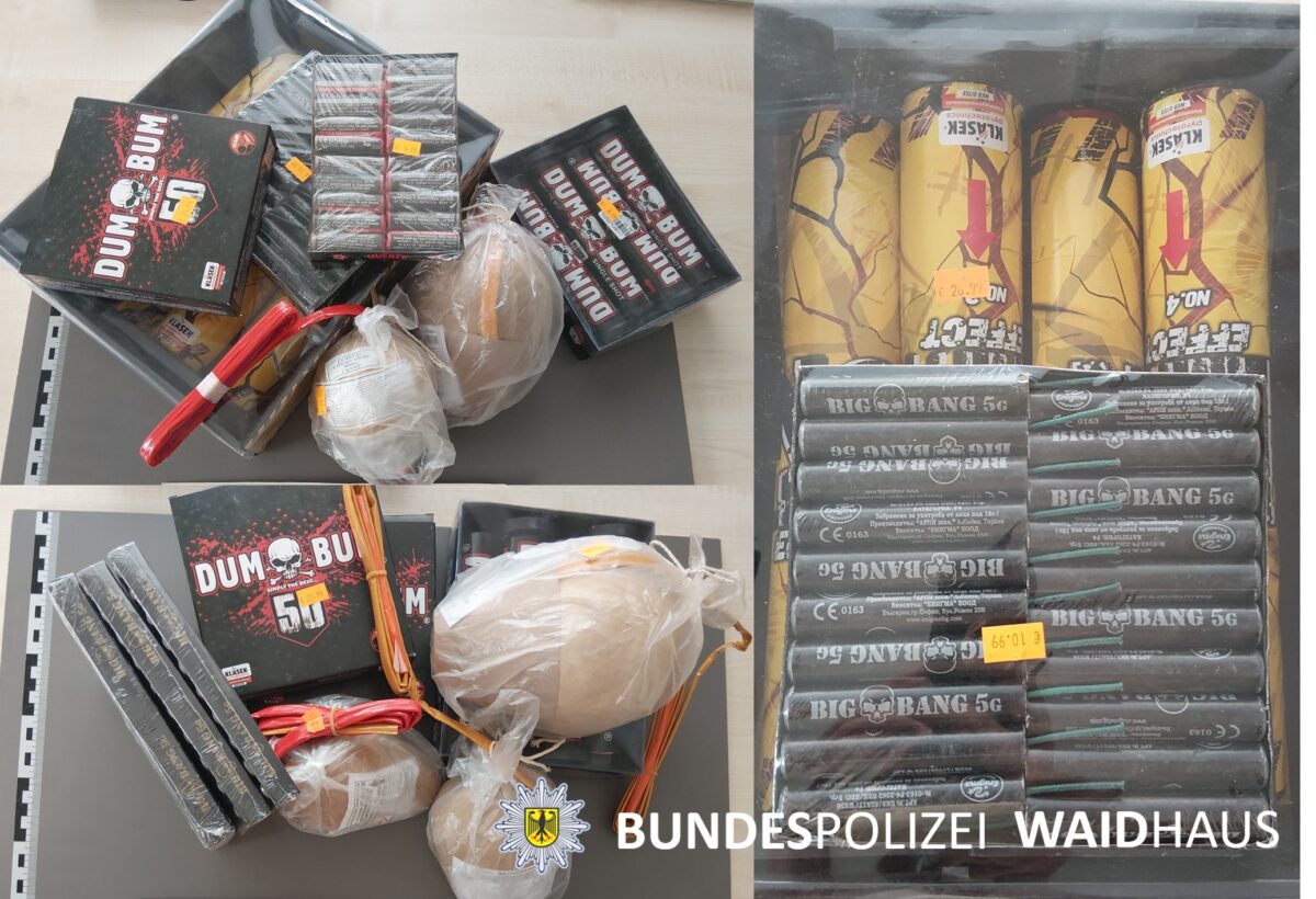 Bundespolizei stoppt elf Kilogramm gefährliche Pyrotechnik in Waldsassen