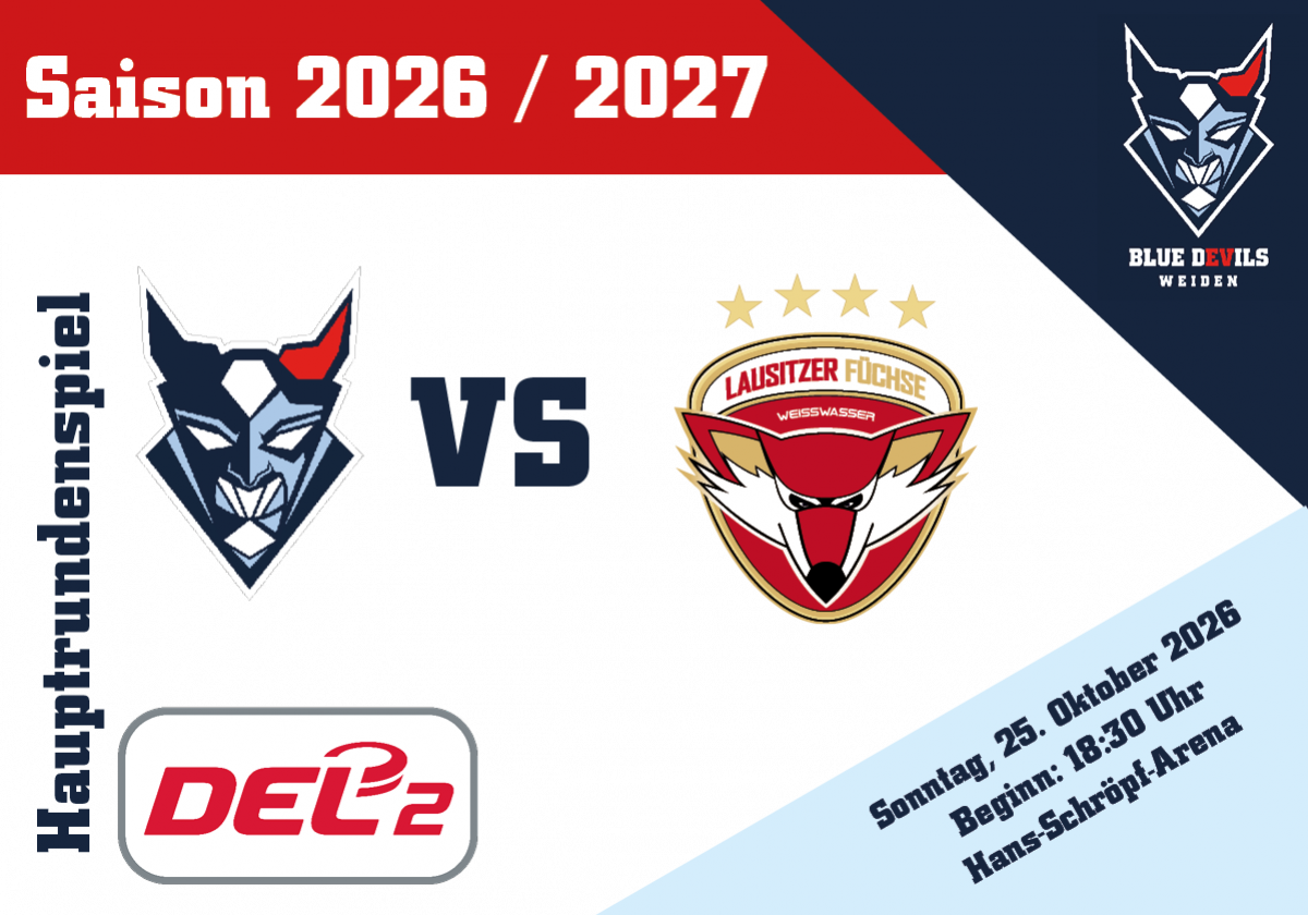 Eishockeykracher Blue Devils Weiden vs. Lausitzer Füchse in Weiden