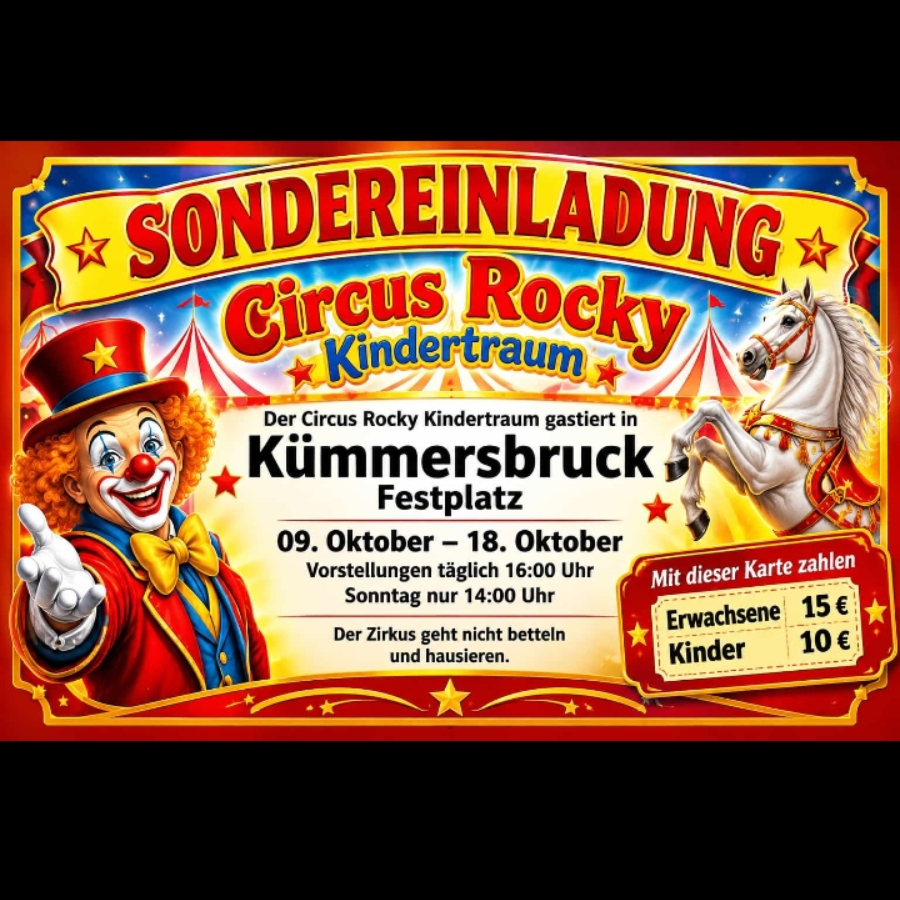 Circus Rocky Kindertraum wo Kinderaugen leuchten