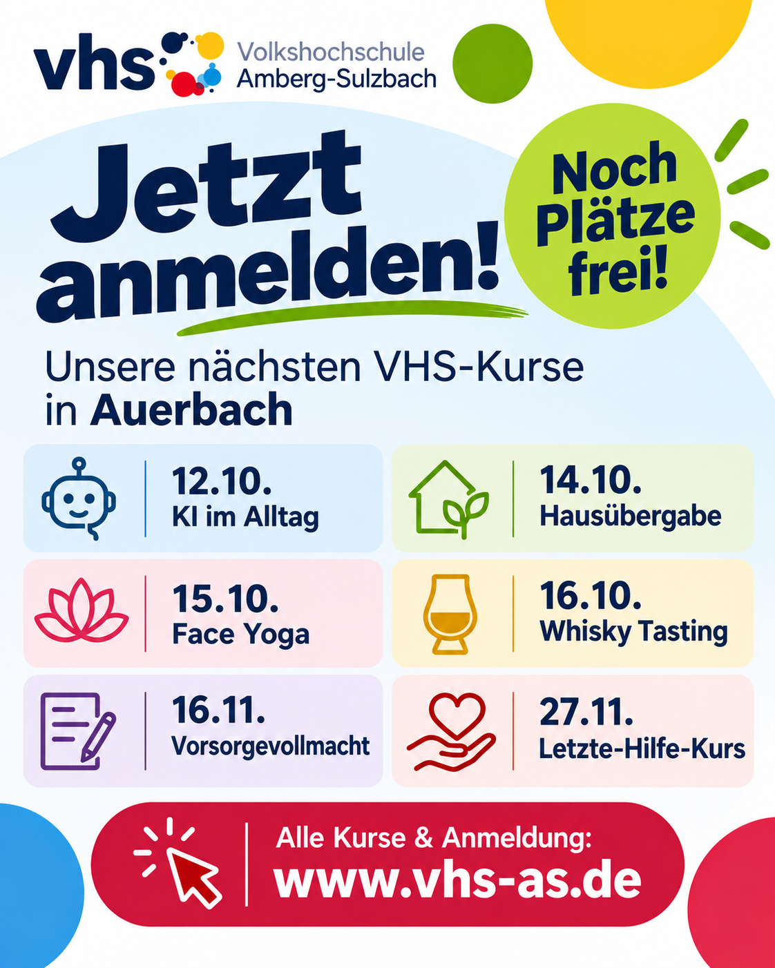 Kurz notiert: Auerbach - VHS-Kurse