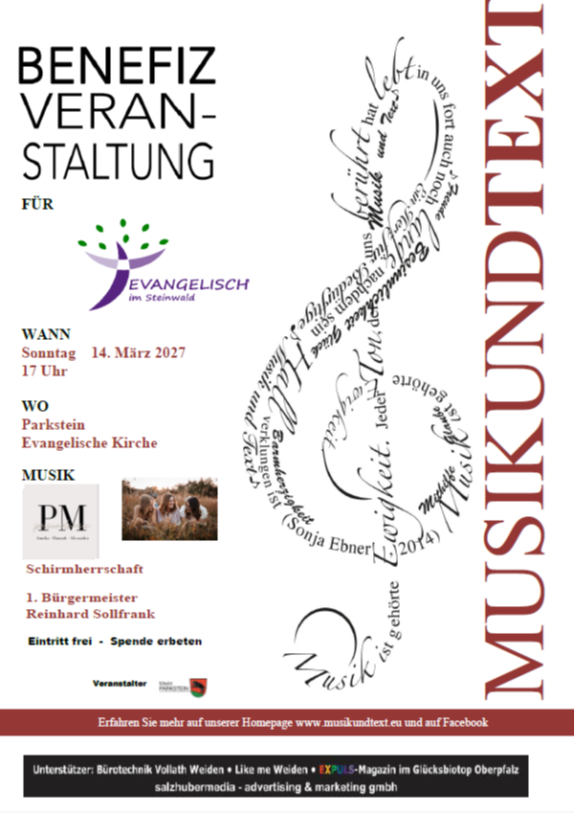 MUT Musik und Text - Benefizveranstaltung für die evangelische Kirche im Steinwald