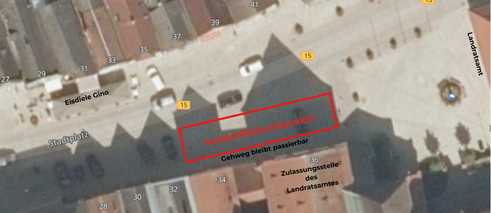 Musterfläche am Stadtplatz in Neustadt/WN zeigt künftige Gestaltung