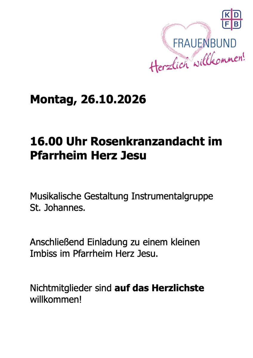 Rosenkranzandacht im Pfarrheim Herz Jesu