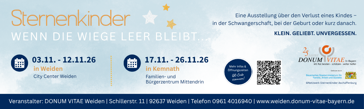 Sternenkinder: Wenn die Wiege leer bleibt – Ausstellung in Weiden und Kemnath