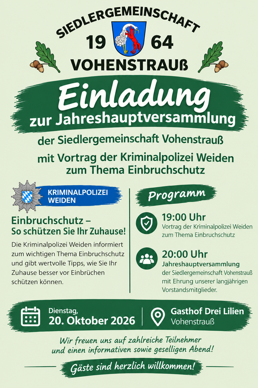 Jahreshauptversammlung der Siedlergemeinschaft Vohenstrauß